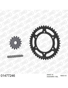 Kit chaine moto 16x43 530 AFAM - Couronne acier - Type de chaine au choix - Suzuki GSX-R 750 1996-1997