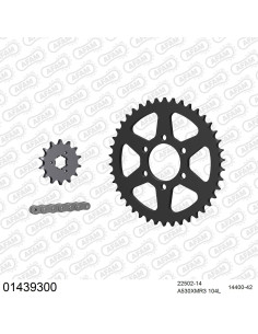 Kit chaine moto 14x42 530 AFAM - Couronne acier - Type de chaine au choix - Suzuki GT 380 1972-1977