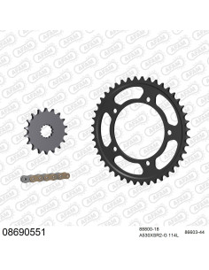 Kit chaine moto 18x44 530 AFAM - Couronne acier - Type de chaine au choix - Triumph 1050 Tiger 2007-2013