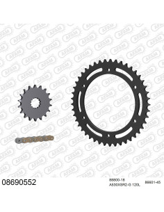 Kit chaine moto 18x45 530 AFAM - Couronne acier - Type de chaine au choix - Triumph Tiger 1050 Sport 2013-2021