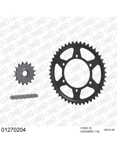 Kit chaine moto 16x46 530 AFAM - Couronne acier - Type de chaine au choix - Yamaha FZ6 N Fazer 2004-2007