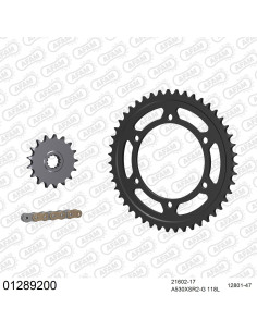 Kit chaine moto 17x47 530 AFAM - Couronne acier - Type de chaine au choix - Yamaha GTS 1000 1993-1999