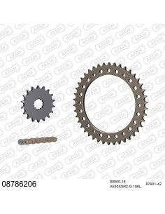 Kit chaine moto 18x42 530 AFAM - Couronne alu - Type de chaine au choix - Triumph 955 I Speed Triple 2002-2004