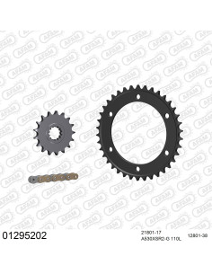Kit chaine moto 17x38 530 AFAM - Couronne acier - Type de chaine au choix - Yamaha XJR 1200 1995-1998