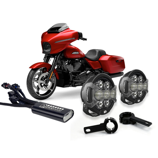 Pack feux additionnels led DENALI D7 Pro CANsmart supports pare-carter HARLEY DAVIDSON