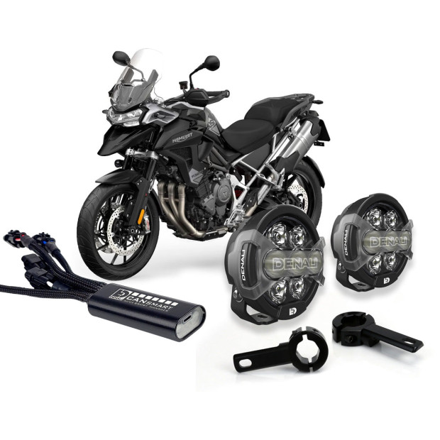 Pack feux additionnels led DENALI D7 Pro CANsmart supports pare-carter TRIUMPH Tiger 900 2021-2025 - 1200 2022-2025