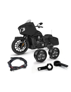 Pack feux additionnels led DENALI D3 supports pare-carter INDIAN Chieftain - Pursuit - Challenger