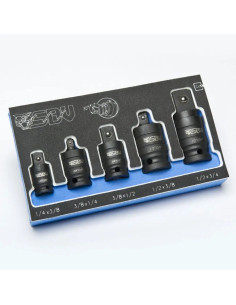 SBV-TOOLS-Lot-de-5-adaptateurs-articulés-pour-douilles-à-choc-1/4-3/8-1/2