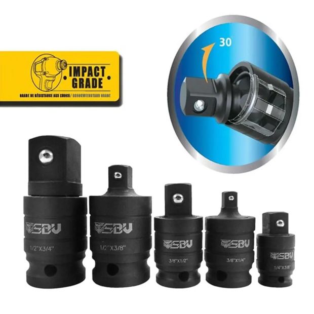 SBV-TOOLS-Lot-de-5-adaptateurs-articulés-pour-douilles-à-choc-1/4-3/8-1/2