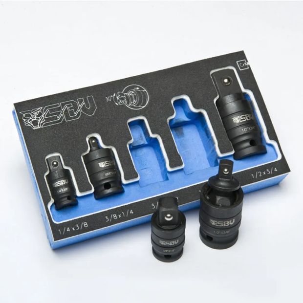 SBV-TOOLS-Lot-de-5-adaptateurs-articulés-pour-douilles-à-choc-1/4-3/8-1/2