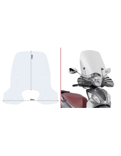 Bulle moto Givi D6116ST incolore pour Kymco People One 125-150 2013-2025