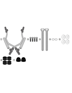 Fixations de bulle Givi A5615A pour Piaggio Medley 125-150-200 i-get Medley S 125-150-200 i-get 2020-2026