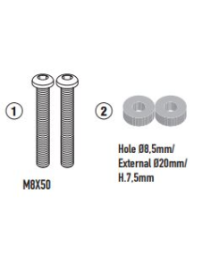 Fixations de bulle Givi A201 / A210 pour BENELLI 400 Imperiale 2020-2021