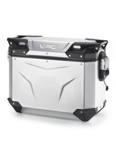 Valise latérale moto 37 L Givi OBKEV37AAL Monokey Trekker Outback EVO gauche - Aluminium anodisé