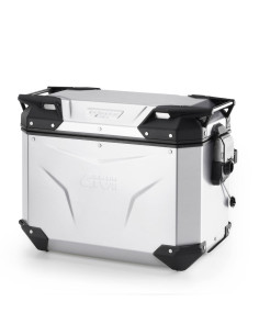 Valise latérale moto 44 L Givi OBKEV44AAL Monokey Trekker Outback EVO gauche - Aluminium anodisé