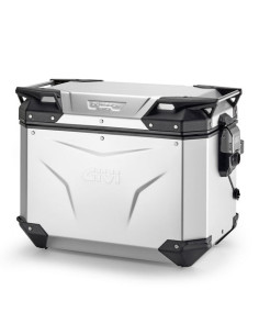 Valise latérale moto 48 L Givi OBKEV48AAL Monokey Trekker Outback EVO gauche - Aluminium anodisé