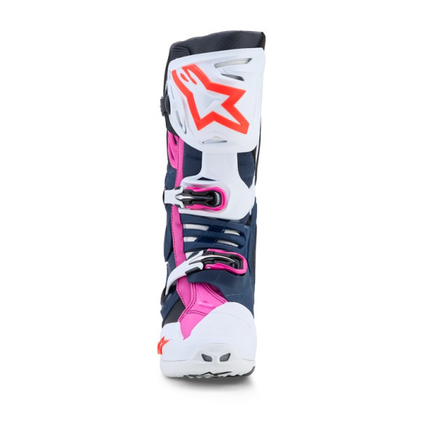 Bottes cross Alpinestars Tech 10 Supervented - Bleu Blanc Fuchsia