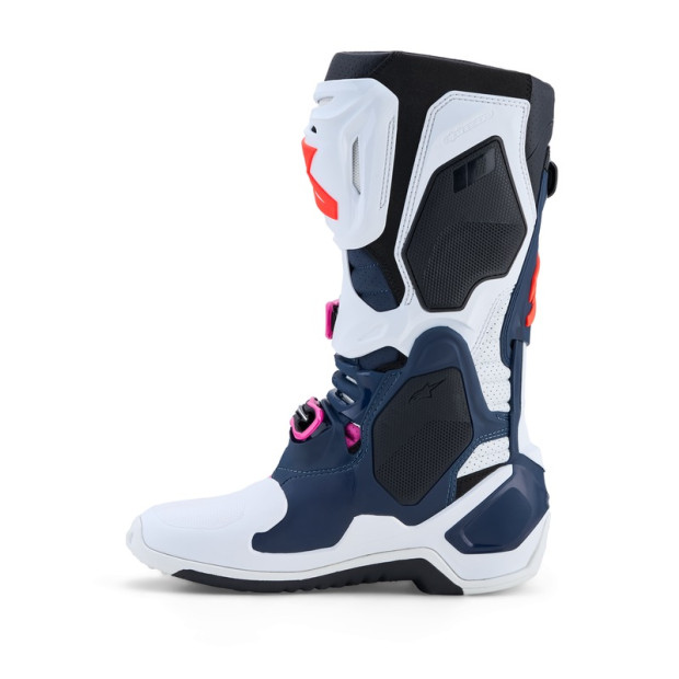 Bottes cross Alpinestars Tech 10 Supervented - Bleu Blanc Fuchsia