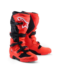 Bottes cross Alpinestars Tech 7 Enduro - Rouge Fluo Noir