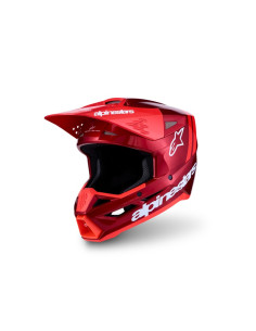 Casque cross Alpinestars 2027 S-M3 Radium - Rouge Métallisé Blanc