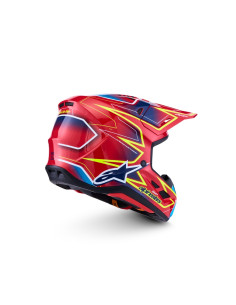 Casque cross Alpinestars 2027 S-M7 Cast - Rouge Jaune Fluo Bleu Fluo 2