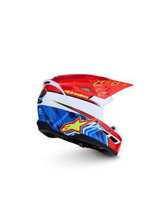 Casque cross enfant Alpinestars 2027 S-M3 Falcon  - Rouge Fluo Blanc Bleu Jaune Fluo 2