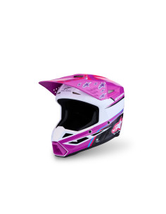 Casque cross enfant Alpinestars 2027 S-M3 Falcon  - Violet Blanc Rose Fluo