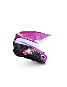 Casque cross enfant Alpinestars 2027 S-M3 Falcon  - Violet Blanc Rose Fluo 2
