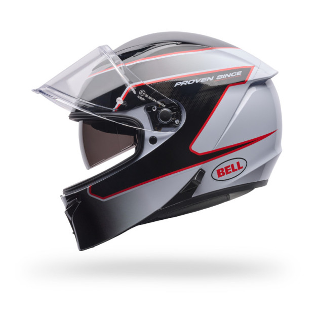 Casque intégral Bell Lithium MIPS Flux - Blanc Noir Rouge