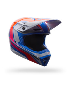 Casque cross Bell MX-10 MIPS Speedway - Blanc Bleu
