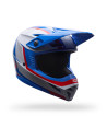 Casque cross enfant Bell MX-10 MIPS Spiral - Blanc Rouge Bleu
