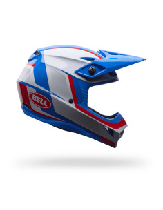 Casque cross enfant Bell MX-10 MIPS Spiral - Blanc Rouge Bleu 2
