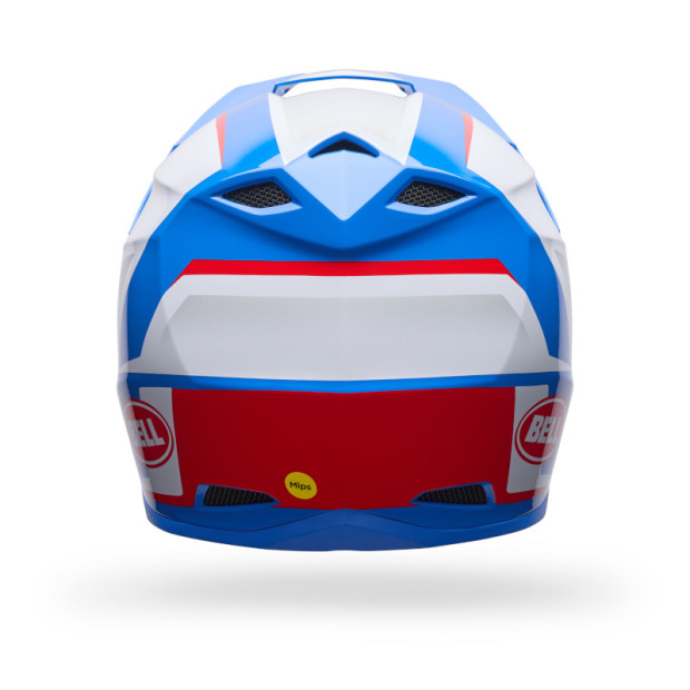 Casque cross enfant Bell MX-10 MIPS Spiral - Blanc Rouge Bleu