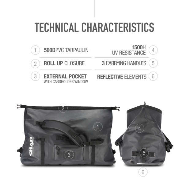 Sac arrière étanche Shad SW80 Noir - 80 litres