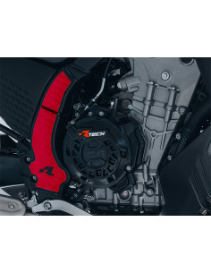 Protections latérales RACETECH pour cadre KOVE 800 X 2025-2026 - Noir Rouge 2