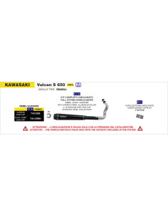 Kit catalyseur ARROW - homologué CE - KAWASAKI NINJA 650 - Z 650 2021-2023 - Z 650 RS - VULCAN S 650 2021-2024
