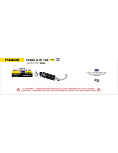 Kit catalyseur ARROW - homologué CE - PIAGGIO VESPA GTS 125 IE 2021-2023
