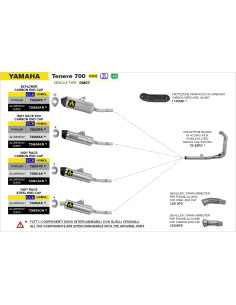 dB-Killer / Spark arrester ARROW pour silencieux avec embout en carbone - non homologué - YAMAHA TENERÉ 700 2019-2026 2