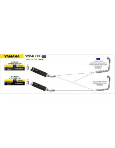 Kit collecteurs catalytique ARROW - homologué CE - YAMAHA YZF-R 125 2008-2013