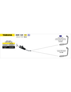 Collecteur catalytique ARROW - homologué CE - YAMAHA YZF-R 125 2021-2022 - MT 125 - XSR 125 2021-2024
