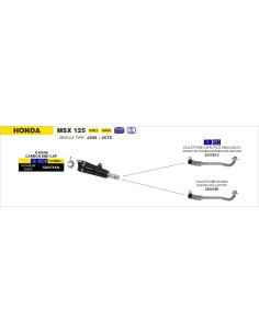 Collecteur catalytique ARROW - homologué CE - HONDA MSX 125 GROM 2016-2020
