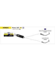 Collecteur racing ARROW pour pot Urban - non homologué - HONDA FORZA 125 2015-2020