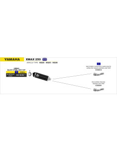 Collecteur catalytique ARROW pour pot Urban - homologué CE - YAMAHA XMAX 250 2009-2016
