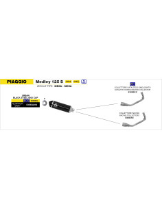 Collecteur racing ARROW pour pot Urban - non homologué - PIAGGIO MEDLEY 125 S ABS - MEDLEY 150 S ABS 2020-2024