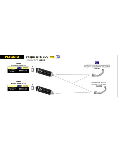 Collecteur racing ARROW pour pot Urban - non homologué - PIAGGIO