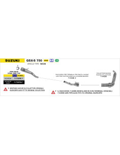 Collecteurs racing ARROW - non homologués - SUZUKI GSR 750 2011-2016 - GSX-S 750 2017-2020