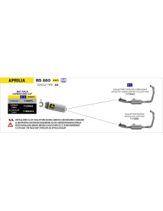 Kit collecteurs catalytique ARROW en titane - homologué CE - APRILIA RS 660 2020-2024 - TUONO 660 2021-2024