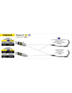 Collecteurs racing ARROW - non homologués - YAMAHA TRACER 9 GT - TRACER 9 2021-2024