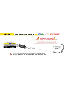 Collecteur racing ARROW - non homologué - KTM DUKE 125 2024-2026 - 125 ENDURO R / SMC-R 2025-2026