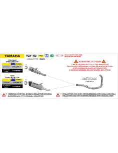 Collecteurs racing ARROW - non homologués - YAMAHA YZF R3 2025-2026